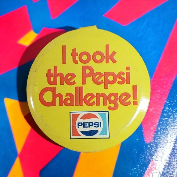 VTG "I Took The Pepsi Challenge" Collectible Badge Button 1980s Nostalgic Logo - Picture 1 of 4